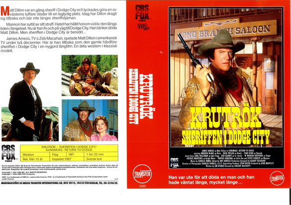 KRUTRÖK - SHERIFFEN I DODGE CITY (vhs-omslag)