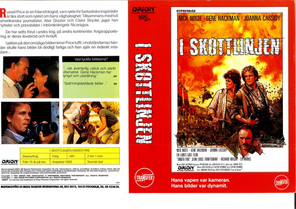 I SKOTTLINJEN - NYPREMIÄR (vhs-omslag)