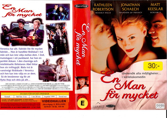 EN MAN FÖR MYCKET (vhs-omslag)