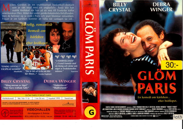 GLÖM PARIS (vhs-omslag)