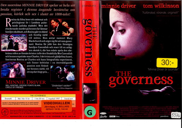 GOVERNESS (vhs-omslag)