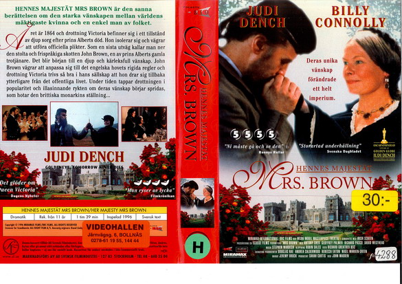 HENNES MAJESTÄT MRS.BROWN (vhs-omslag)