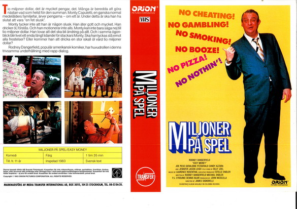 MILJONER PÅ SPEL (vhs-omslag)