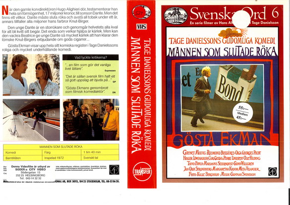 MANNEN SOM SLUTADE RÖKA (vhs omslag)
