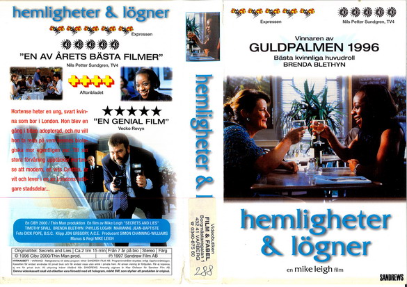 HEMLIGHETER OCH LÖGNER (vhs-omslag)