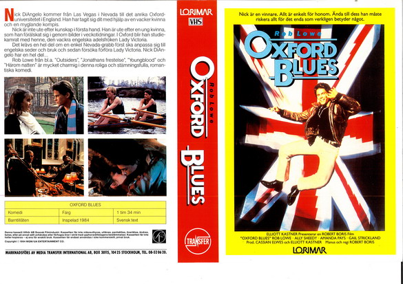 OXFORD BLUES (vhs-omslag)