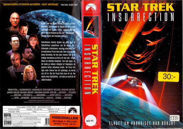 STAR TREK 9 INSURRECTION (VHS)