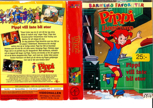 PIPPI LÅNGSTRUMP - PIPPI VILL INTE BLI STOR (VHS)