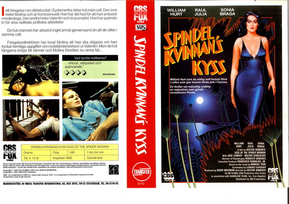 SPINDELKVINNAN'S KYSS (vhs-omslag)