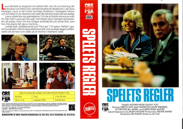 SPELETS REGLER (vhs-omslag)
