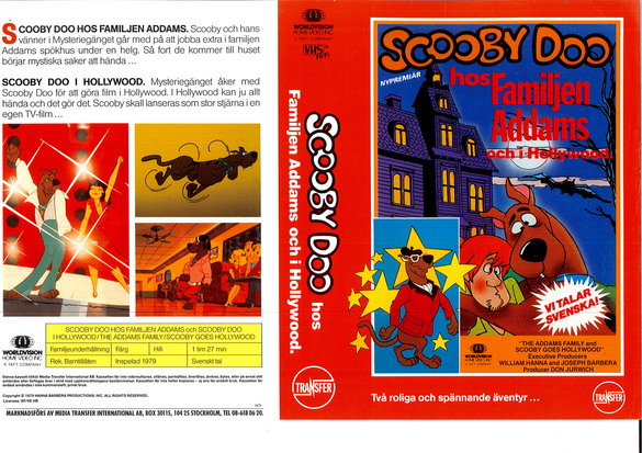 SCOOBY DOO HOS FAMILJEN ADDAMS OCH I HOLLYWOOD (vhs-omslag)