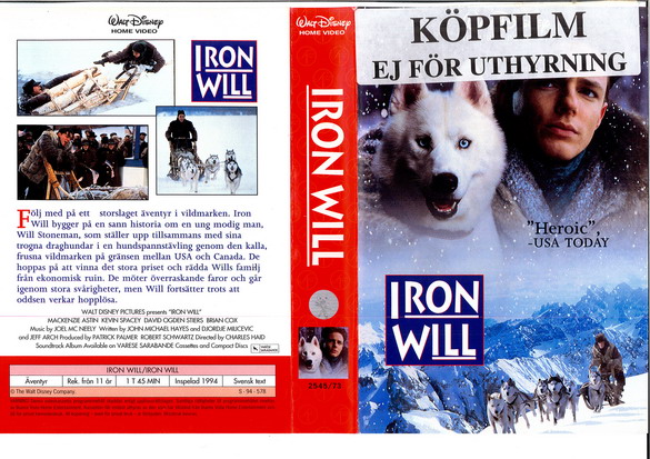 2545/73 IRON WILL (VHS)
