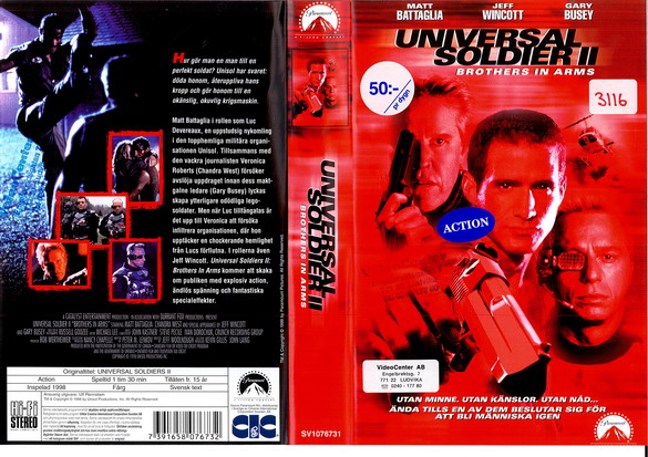 UNIVERSAL SOLDIER 2 (VHS) - BROTHERS IN ARMS