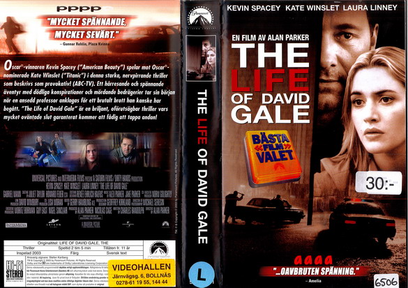 LIFE OF DAVID GALE (VHS)