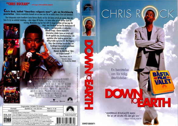 DOWN TO EARTH(Vhs-Omslag)