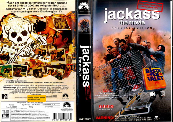 JACKASS THE MOVIE (Vhs-Omslag)