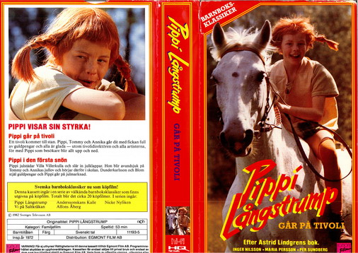 PIPPI LÅNGSTRUMP: GÅR PÅ TIVOLI (VHS) röd