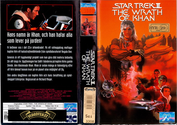 STAR TREK 2 WRATH OF KHAN (Vhs-Omslag)