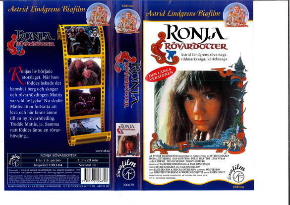 RONJA RÖVARDOTTER (VHS)långa versionen (ny)