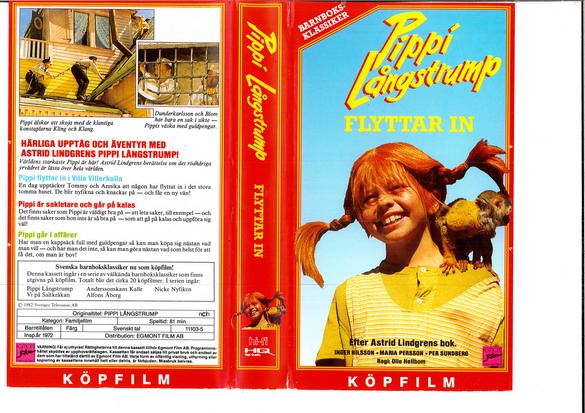 PIPPI LÅNGSTRUMP: FLYTTAR IN (VHS) röd