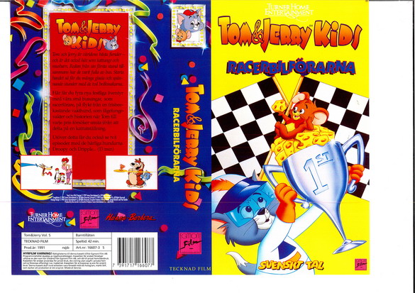 TOM & JERRY KIDS RACERBILFÖRARNA (vhs-omslag)