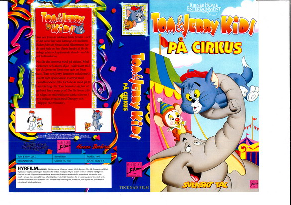 TOM & JERRY KIDS PÅ CIRKUS (vhs-omslag)