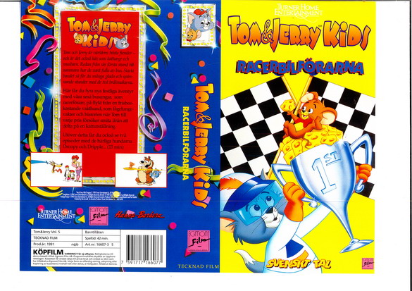 TOM & JERRY KIDS RACERBILFÖRARNA (Vhs-Omslag)