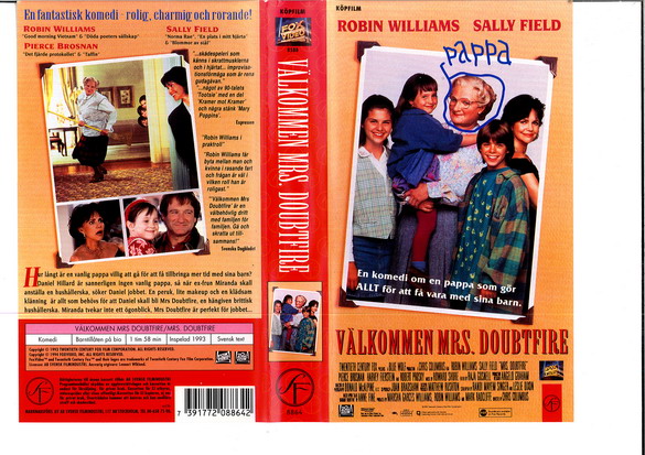 VÄLKOMMEN MRS.DOUBTFIRE (VHS)