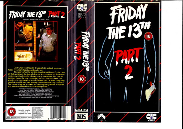 FRIDAY THE 13th 2 - UK (VHS)