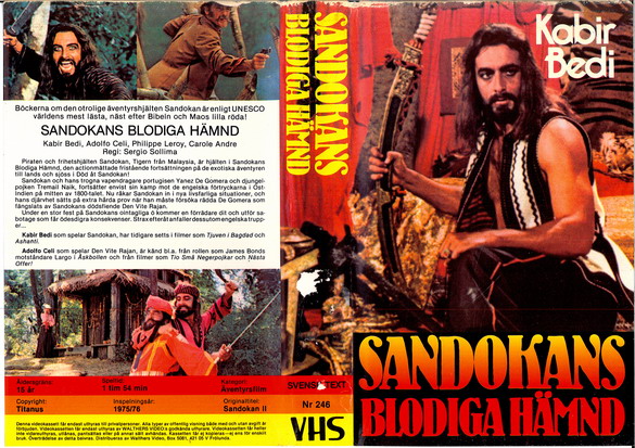 246 SANDOKANS BLODIGA HÄMND (VHS)