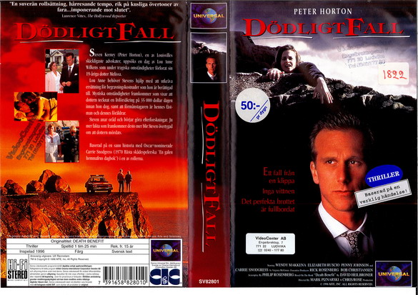 DÖDLIGT FALL (vhs-omslag)