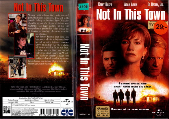 NOT IN THIS TOWN (vhs-omslag)