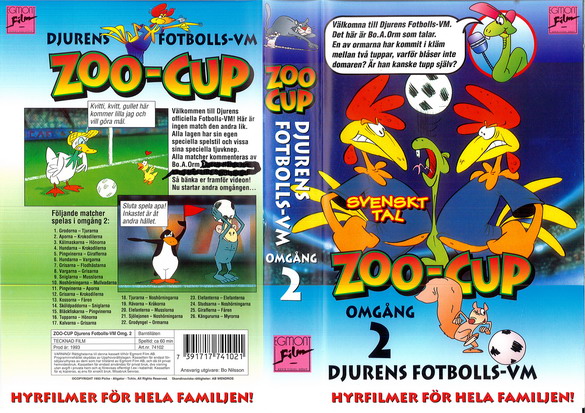 ZOO-CUP OMGÅNG 2 DJURENS FOTBOLLS-VM (Vhs-Omslag)