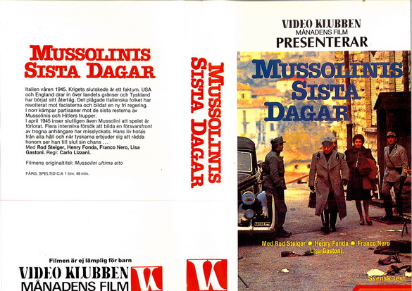 MUSSOLINIS SISTA DAGAR (VHS)