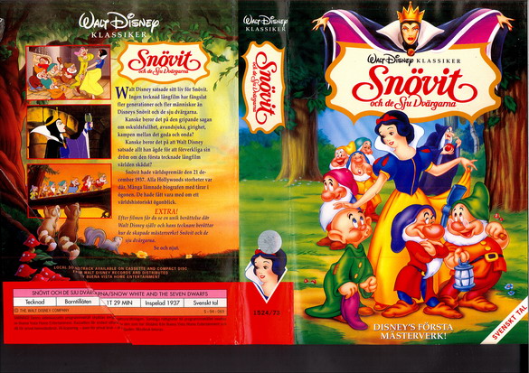 1524/73 SNÖVIT OCH DE SJU DVÄRGARNA (VHS)