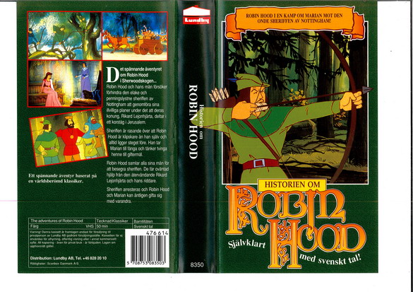 HISTORIEN OM ROBIN HOOD(vhs-omslag)