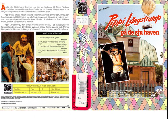 PIPPI LÅNGSTRUMP PÅ DE SJU HAVEN (NYPREMIÄR.RUTIG) (VHS)