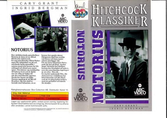 NOTORIOUS (VHS)