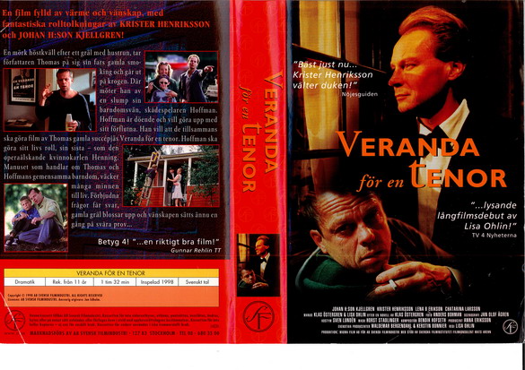 VERANDA FÖR EN TENOR (vhs-omslag)