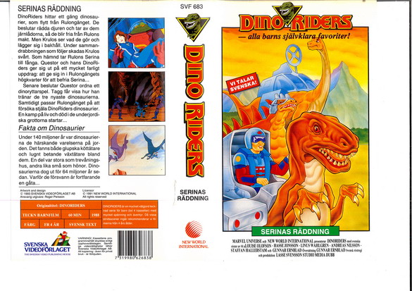 svf 683 DINORIDERS: SERINAS RÄDDNING (VHS)