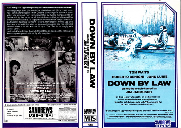 DOWN BY LAW (vhs-omslag)