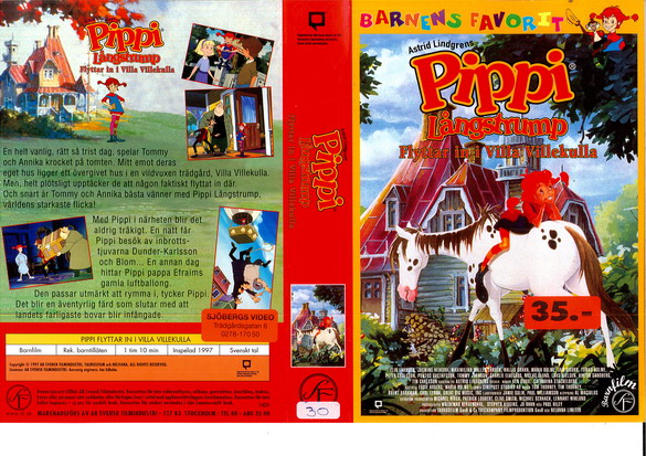PIPPI LÅNGSTRUMP: FLYTTAR IN I VILLA VILLEKULLA (VHS)