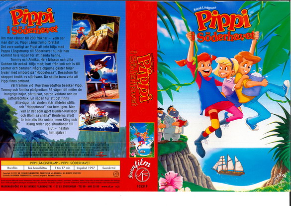 PIPPI I SÖDERHAVET (vhs-omslag)