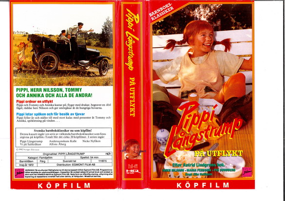 PIPPI LÅNGSTRUMP: PÅ UTFLYKT (VHS) röd
