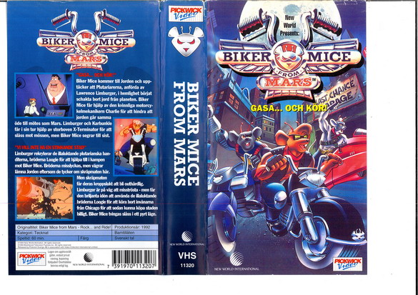 BIKER MICE FROM MARS: GASA..OCH KÖR (VHS)