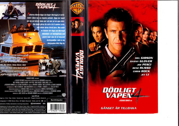 DÖDLIGT VAPEN 4 (VHS) ny
