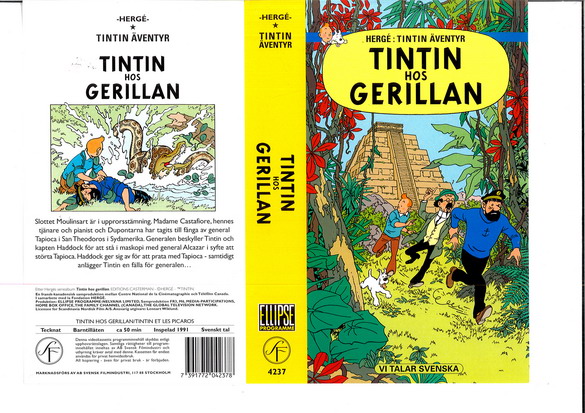 TINTIN HOS GERILLAN (vhs-omslag)