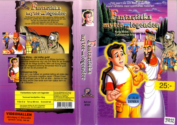 8181 FANTASTIKA MYTER OCH LEGENDER - KUNG MIDAS (VHS)
