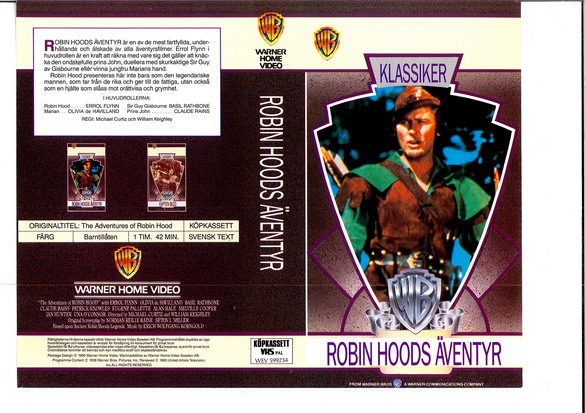 ROBIN HOODS ÄVENTYR (vhs-omslag)