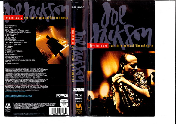 JOE JACKSON: LIVE IN TOKYO (VHS)